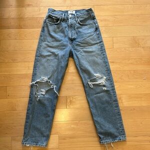 AGOLDE size 24 Distresses Button Fly boyfriend jean.